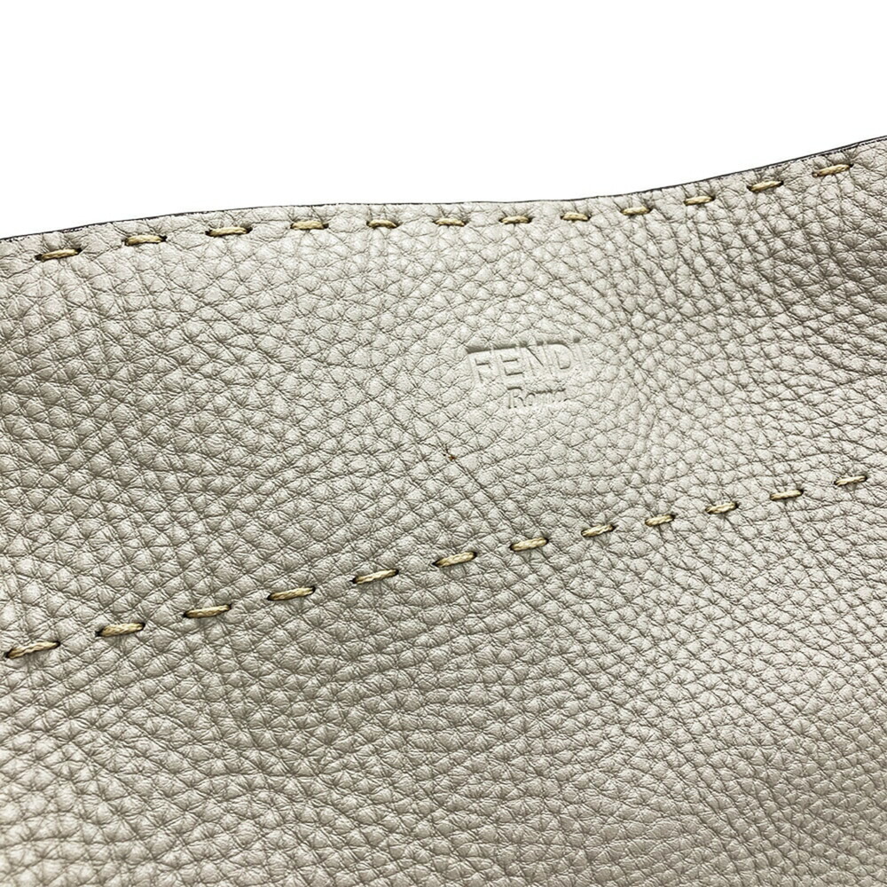 FENDI Gray Leather Shoulder Bag - Picture 6 of 10